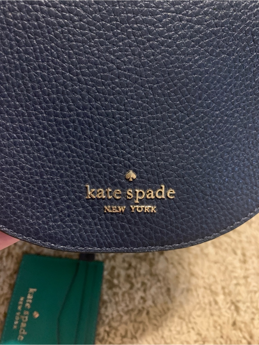 Kate Spade floral leather backpack in navy, teal & peach - Picture 3 of 7